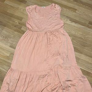 Suunday pink peach oversized ruffled maxi dress Womens large